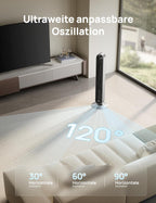 Turmventilator DR-HTF004S 108 cm mit 120° Oszillation 12 Geschwindigkeiten 25 dB WLAN App Steuerung und Timer