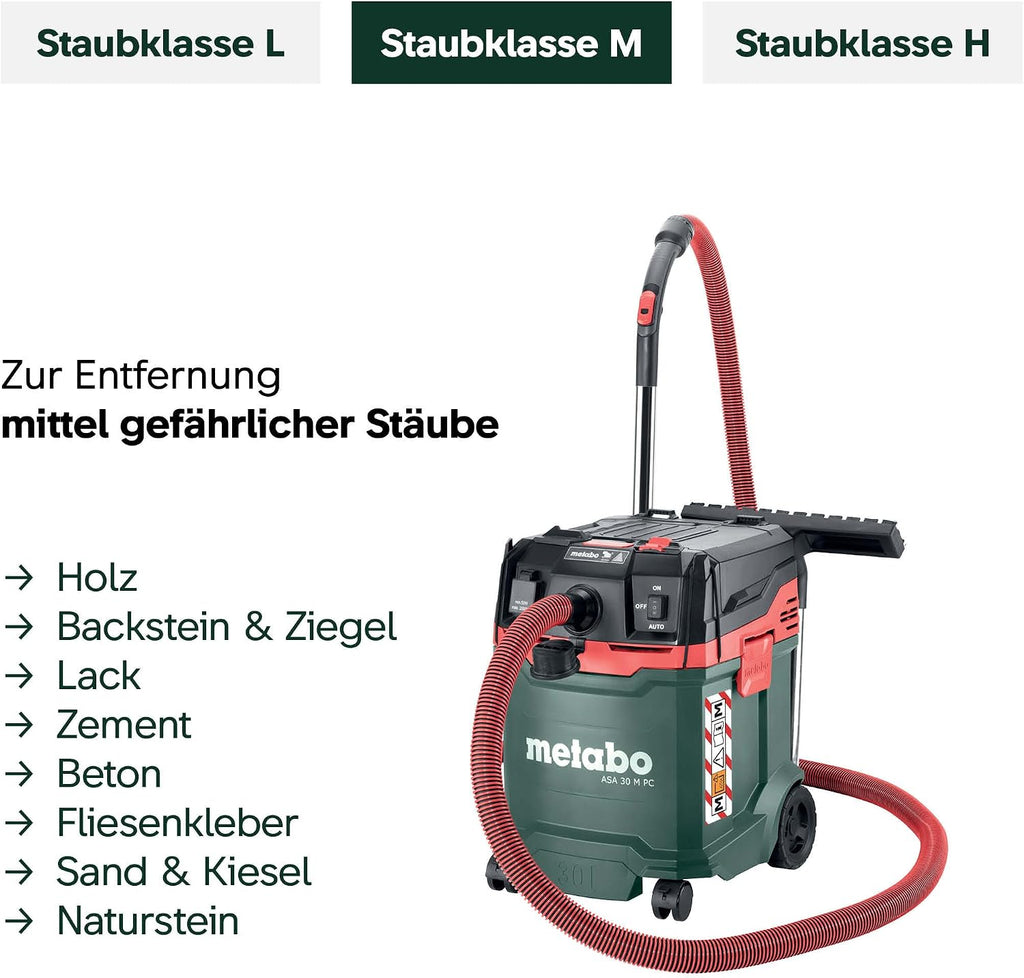 Allessauger Nass- und Trockensauger ASA 30 M PC 602087000 30L Staubklasse M Filterabreinigung 8m Kabel