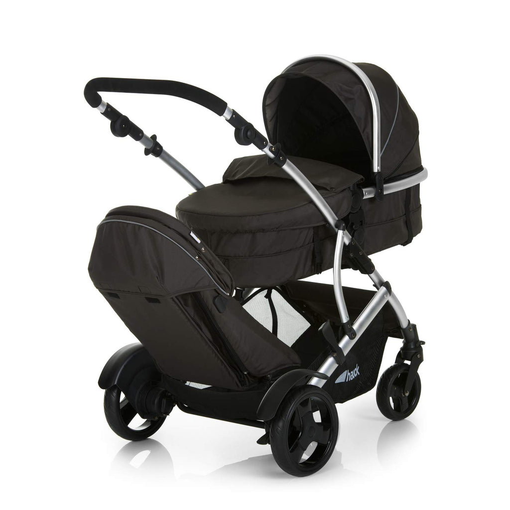 Geschwisterwagen Duett 2 Tandem Kinderwagen mit Babywanne und Sportsitz 2 Sitze bis 15 kg höhenverstellbar inkl Regenschutz
