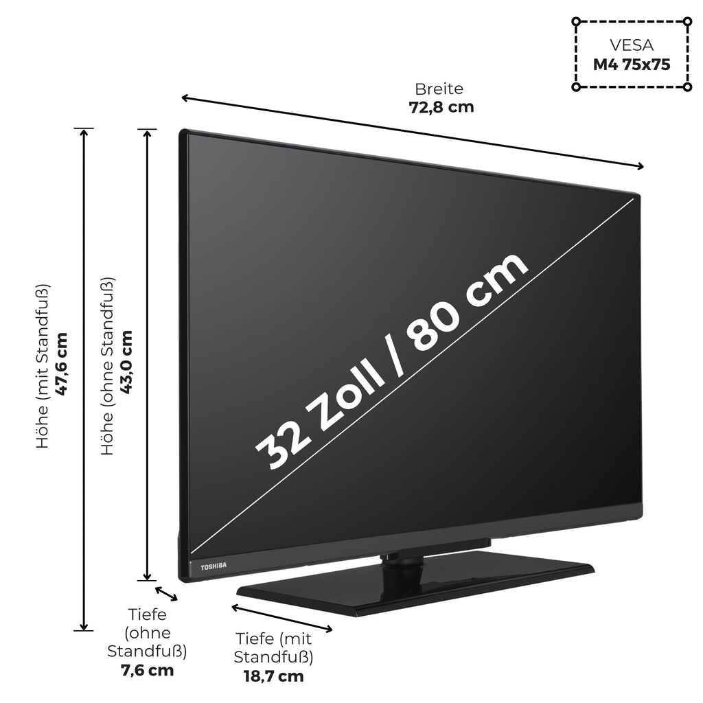 32 Zoll Fernseher 32LV3F63DA VIDAA Smart TV Full HD HDR Bluetooth 2x HDMI 1x USB Sprachsteuerung Apple AirPlay Dolby Audio Triple-Tuner