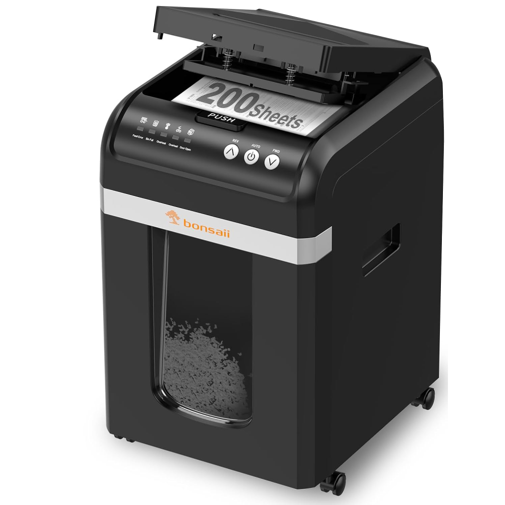 Aktenvernichter C283 Auto-Feed 200 Blatt P-4 Mikroschnitt 60 Min Dauerbetrieb 31 L Behälter 58 dB