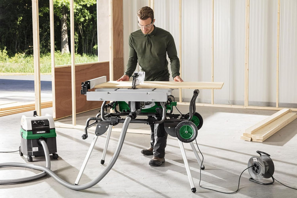 Tischkreissäge C10RJWAZ 1500W 255mm 4500 U/min Softstart Parallelanschlag Tischverbreiterung Untergestell Rollen