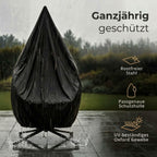 Hängesessel mit Gestell 102 x 95 cm bis 150 kg mit Wendebezug und Abdeckplane für Outdoor & Indoor