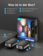 Outdoor UpDown LED Wandleuchten 2er Pack RGBICWW 1400 lm 2700K–6500K IP66 WLAN Bluetooth Matter kompatibel