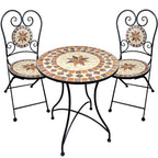 Mosaiktisch 2 Stühle Mosaik Sitzgarnitur Bistrotisch Sitzgruppe Balkonset Balkonmöbel
