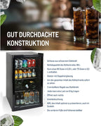 Mini Kühlschrank GPC1088 88L eingebaut Kompakt 3 Glasböden automatische Abtauung LED Innenbeleuchtung