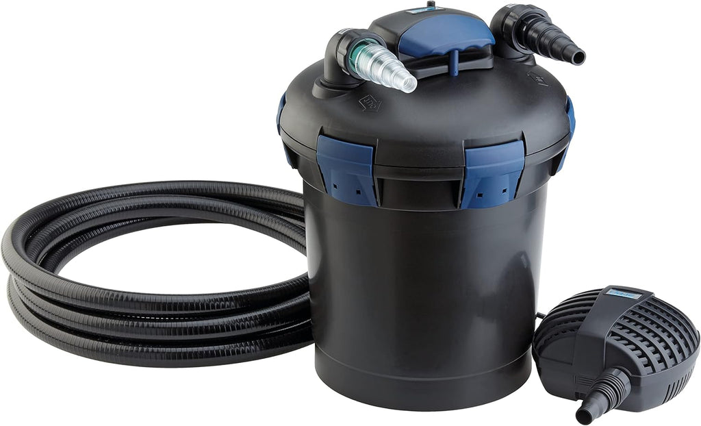 Teich Druckfilter Set BioPress 10000 mit UVC Klärer Filterpumpe 3400 l/h für Algenbekämpfung