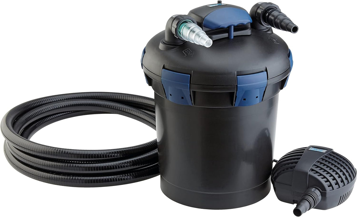 Teich Druckfilter Set BioPress 10000 mit UVC Klärer Filterpumpe 3400 l/h für Algenbekämpfung