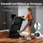 Laufband klappbar mit Steigung MR-T12B2 0–15% Neigung 0.8–12 km/h 136 kg Tragkraft 42×108 cm Lauffläche App Steuerung