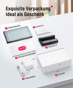 Fotodrucker 10x15 cm tragbar DHP513 Farbstoffsublimation 300 DPI WLAN USB kompatibel mit Smartphone PC inkl Fotopapier und Patrone