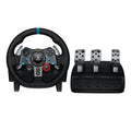 Gaming Rennlenkrad G29 mit 900° Lenkbereich Force Feedback Edelstahlpedalen und Leder-Lenkrad für PS5 PS4 PC Mac