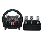 Gaming Rennlenkrad G29 mit 900° Lenkbereich Force Feedback Edelstahlpedalen und Leder-Lenkrad für PS5 PS4 PC Mac