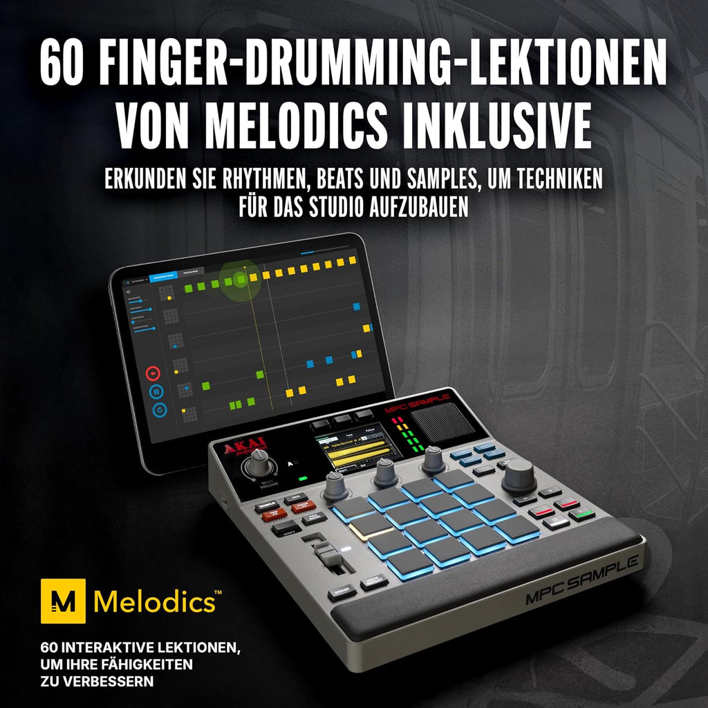Standalone Sampler Sequenzer und Effektprozessor MPCSAMPLE mit Akku USB-C integriertem Lautsprecher und Mikrofon