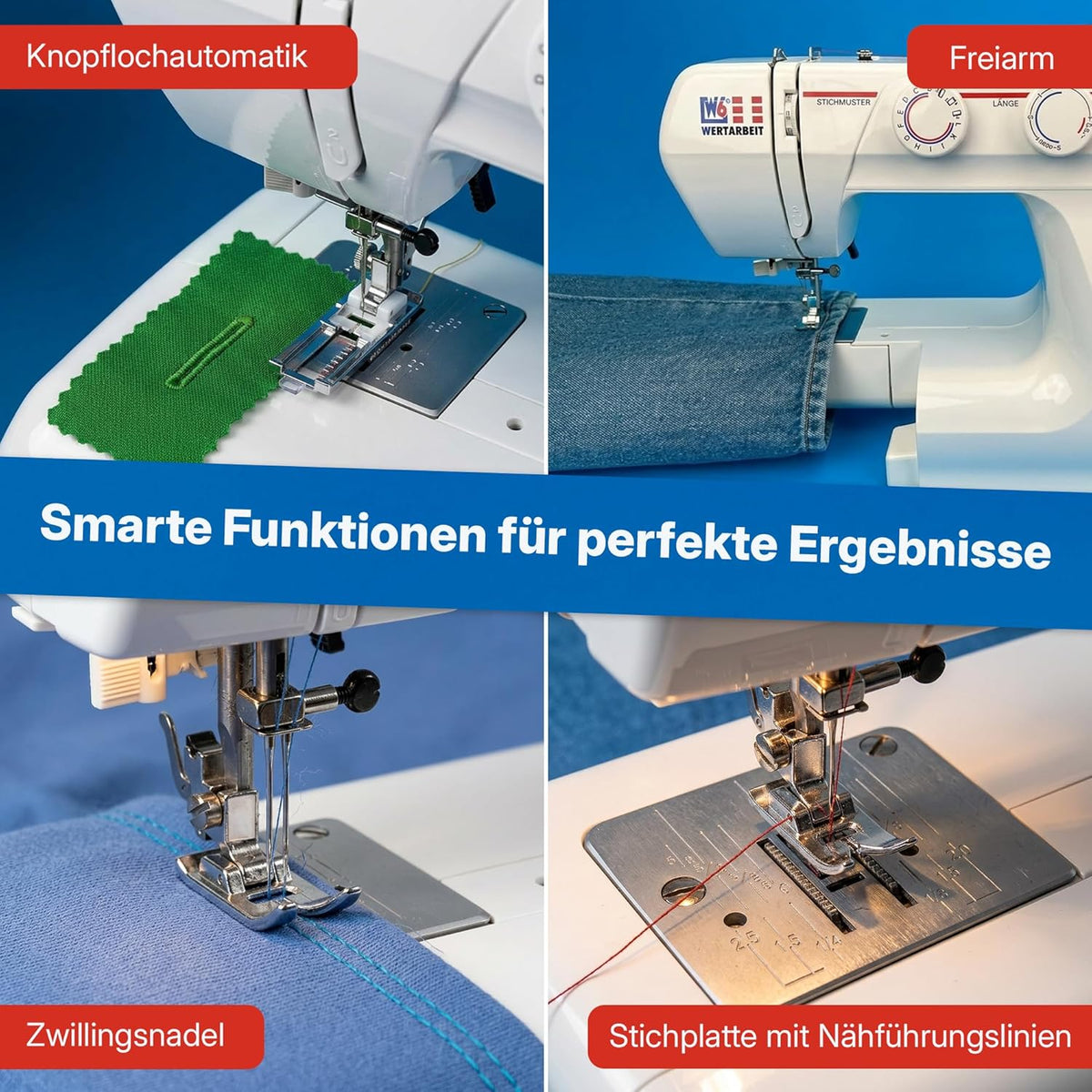 Nähmaschine N 1235/61 Freiarm mit 29 Stichprogrammen variabler Stichlänge Stichbreite und Knopflochfunktion