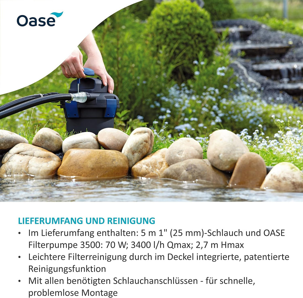 Teich Druckfilter Set BioPress 10000 mit UVC Klärer Filterpumpe 3400 l/h für Algenbekämpfung