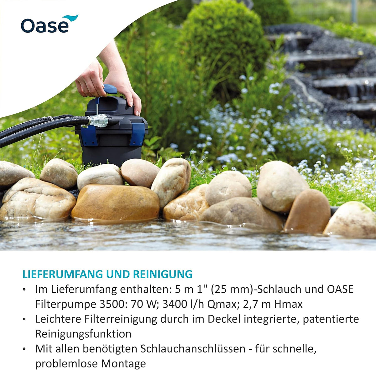 Teich Druckfilter Set BioPress 10000 mit UVC Klärer Filterpumpe 3400 l/h für Algenbekämpfung