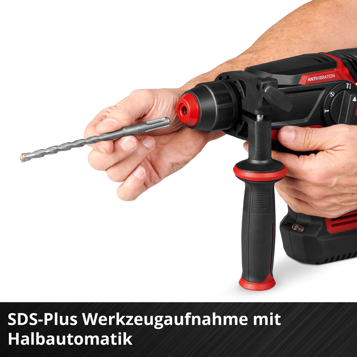 Akku-Bohrhammer 18 V Brushless 3 J SDS-plus 4 Funktionen 28 mm 3,0 Ah Akku Ladegerät Koffer 3 Bohrer Flachmeißel