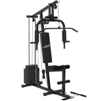 Kraftstation ProfiGym 2000 Modell 24808 mit 40 kg Gewichten Latzug Butterfly Seilzug und Beinstrecker Schwarz