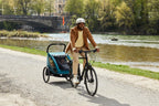 2in1 Fahrradanhänger Kinderwagen für 2 Kinder Dryk Duo bis 22 kg 120 cm faltbar für Zwillinge und Geschwister