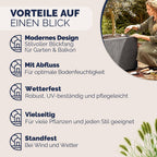 Blumenkasten 4er Set Ethica 80L 80x36x35cm Kunststoff Pflanzkasten mit Ablaufboden frostbeständig