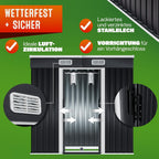 Metall Gerätehaus mit Schiebetür und Fundament 200x125x180 cm wetterfest 2 m² Gartenhaus anthrazit Stahlkonstruktion