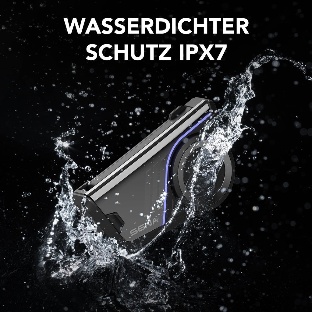 Motorrad Kommunikationssystem 60S Mesh 3.0 WAVE Bluetooth Intercom IPX7 wasserdicht 24 Std Akku 2 km Reichweite Harman Kardon Doppelpack