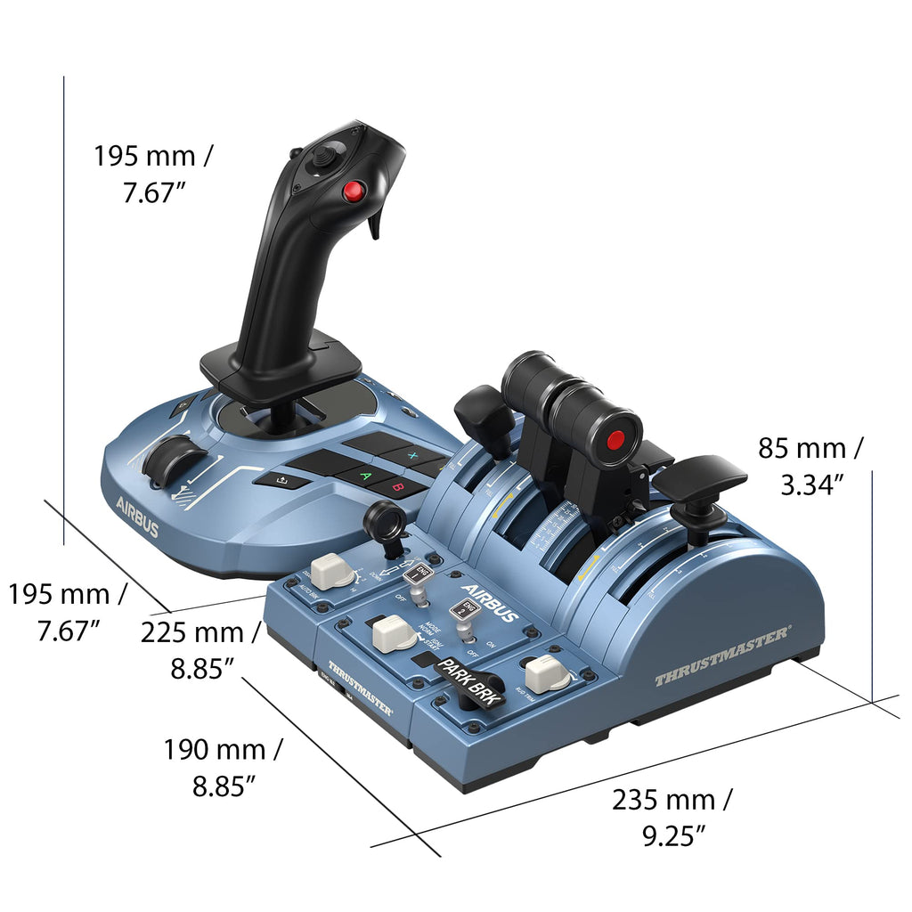 Flugsimulator Zubehör TCA Captain Pack X Airbus Edition Sidestick Schubhebelquadrant 31 Tasten 4 Achsen für Xbox und PC