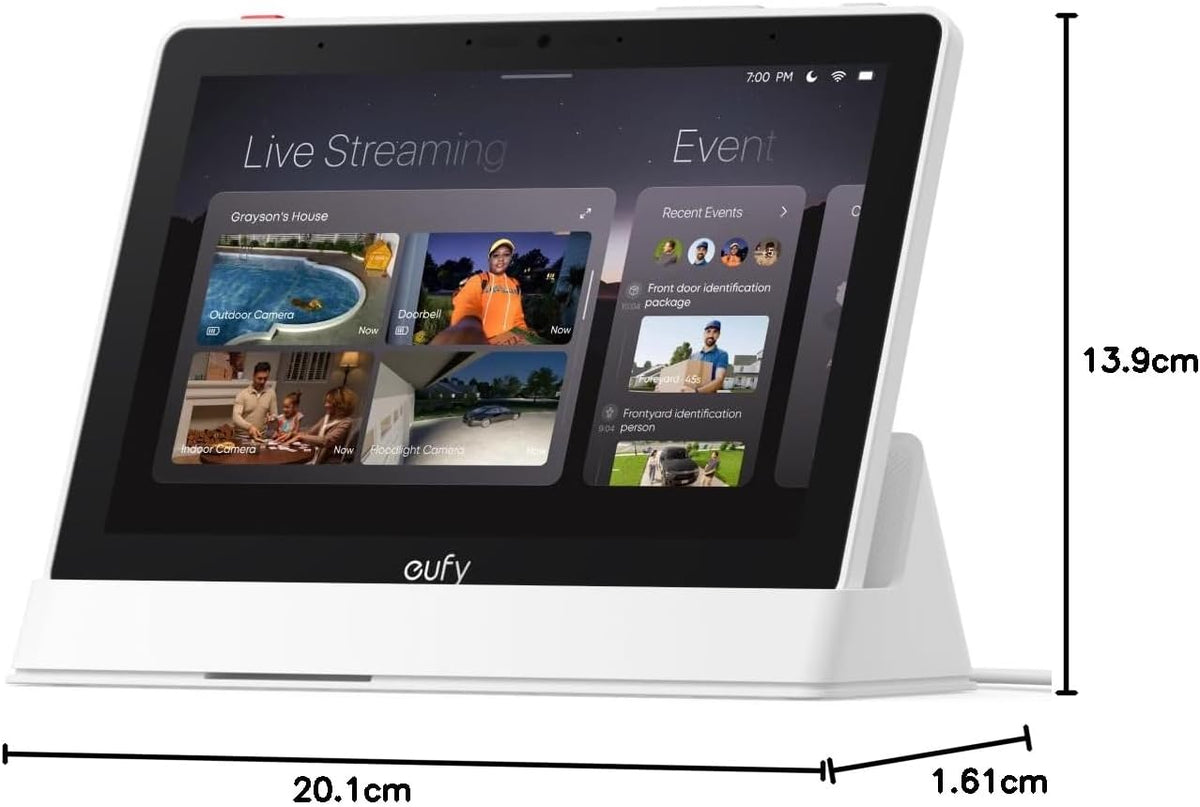 Smart Home Display T87A0 8 Zoll WLAN Touchscreen 1280 x 800 für Sicherheitsgeräte mit 4 Live-Ansichten und Echtzeitbenachrichtigungen