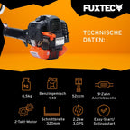 Benzin Motorsense 52 cm³ 3 PS 2-Takt mit Fadenmesser 30 cm Schnittbreite und Startsystem