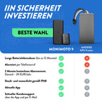 GPS Tracker Monimoto 9 für Motorräder mit Alarm und GPS-Ortung IP68 900 mAh Akku LTE-M eSIM bis zu 12 Monate
