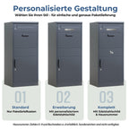 Paketbriefkasten mit Paketfach 85 l 112 x 50 x 39 cm verzinkter Stahl abschließbar freistehend mit 4 Schlüsseln Anthrazit