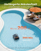 Poolroboter Akku Wand und Boden Reinigung LiteVac G1-GS 4-in-1 für Pools bis 200 m² mit 200 Min Laufzeit und 3µm Filter