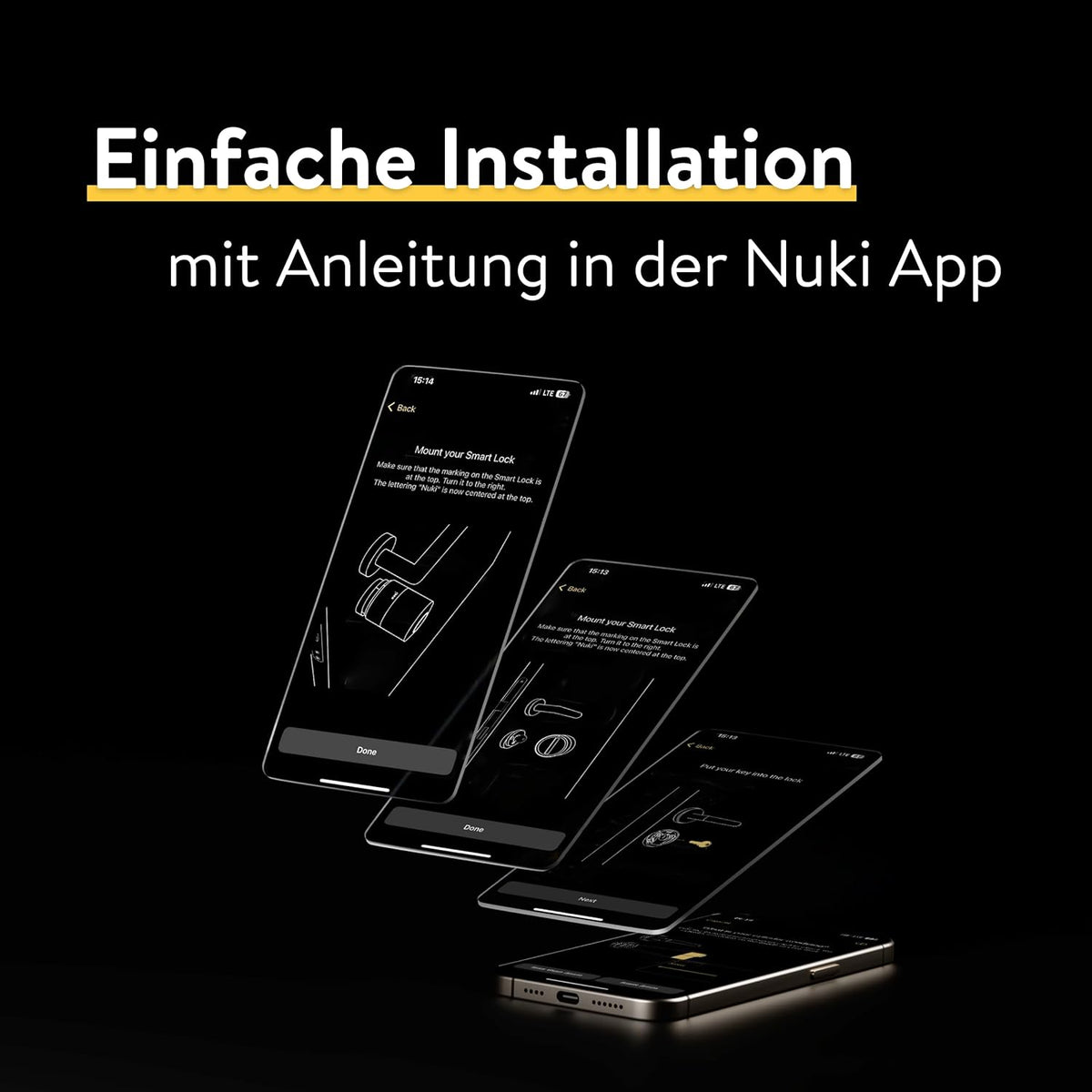Smart Türschloss Pro 221147 elektronisch Bluetooth WLAN Matter Nachrüstlösung Fernsteuerung ohne Zylindertausch