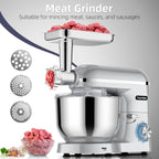 3 in 1 Küchenmaschine 2000W 5,5L Schüssel mit Fleischwolf und 1,5L Mixer 6 Geschwindigkeiten SM-1518BM