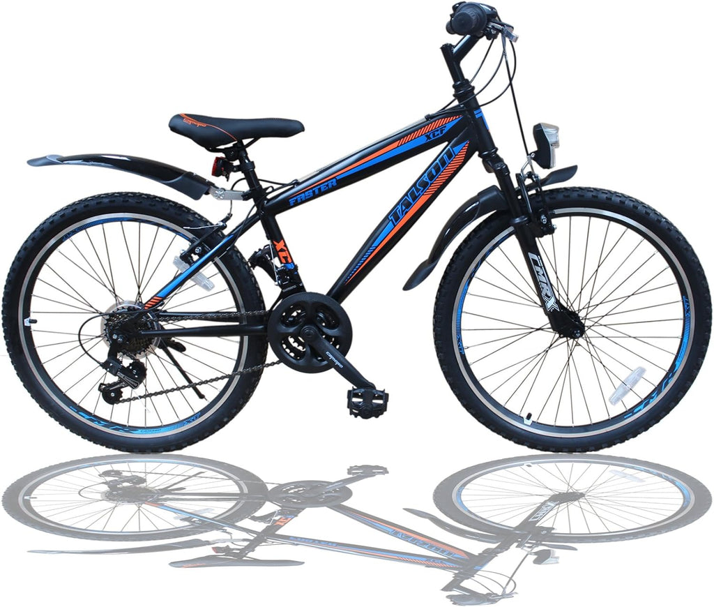 24 Zoll Mountainbike 21 Gang Gabelfederung mit Beleuchtung Jugendfahrrad Aluminium Rahmen