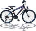 24 Zoll Mountainbike 21 Gang Gabelfederung mit Beleuchtung Jugendfahrrad Aluminium Rahmen