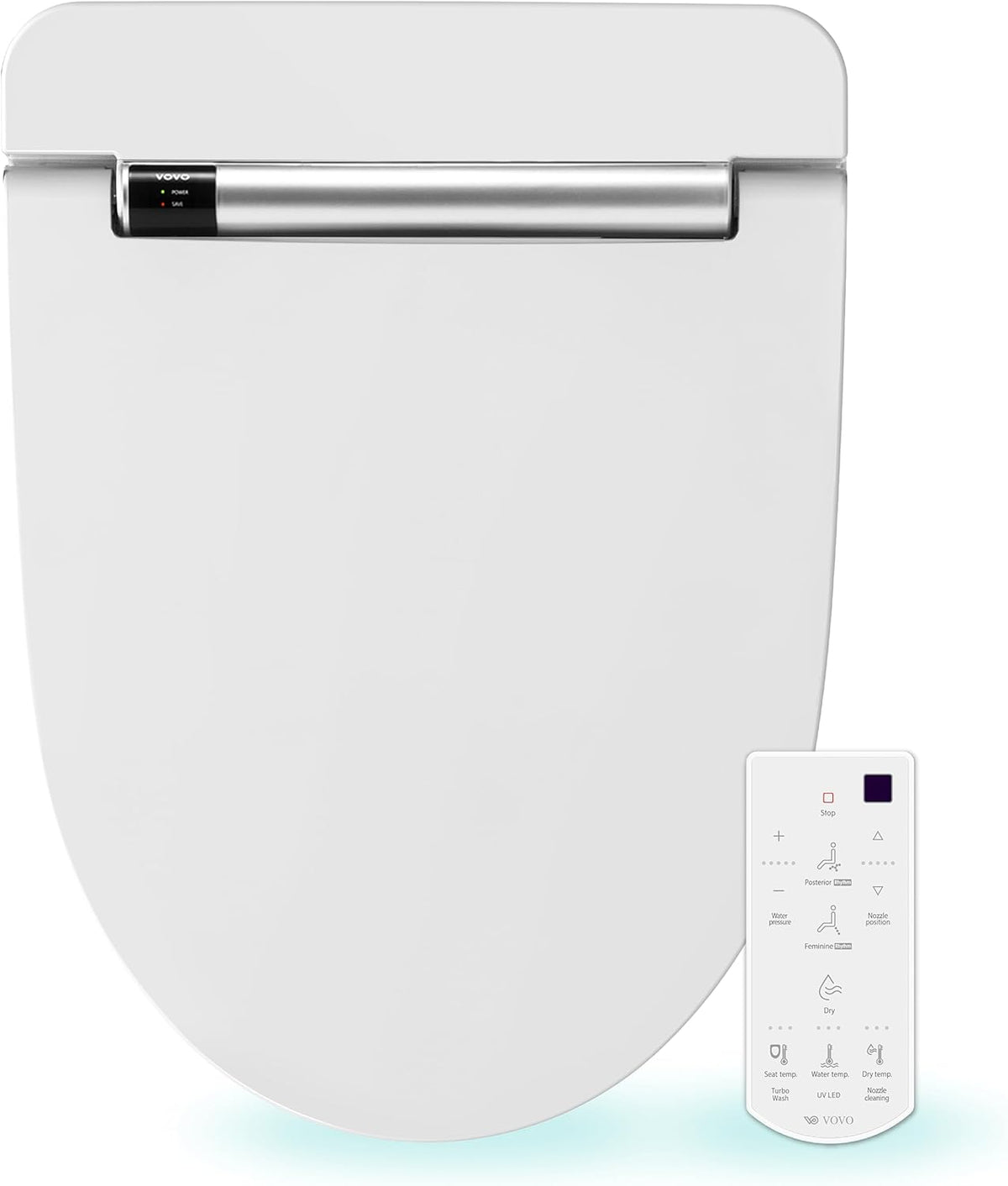 Elektronischer Bidet-Toilettensitz VB-4000SE Länglich mit Edelstahl-Selbstreinigungsdüse Sitzheizung Warmlufttrockner Nachtlicht Fernbedienung