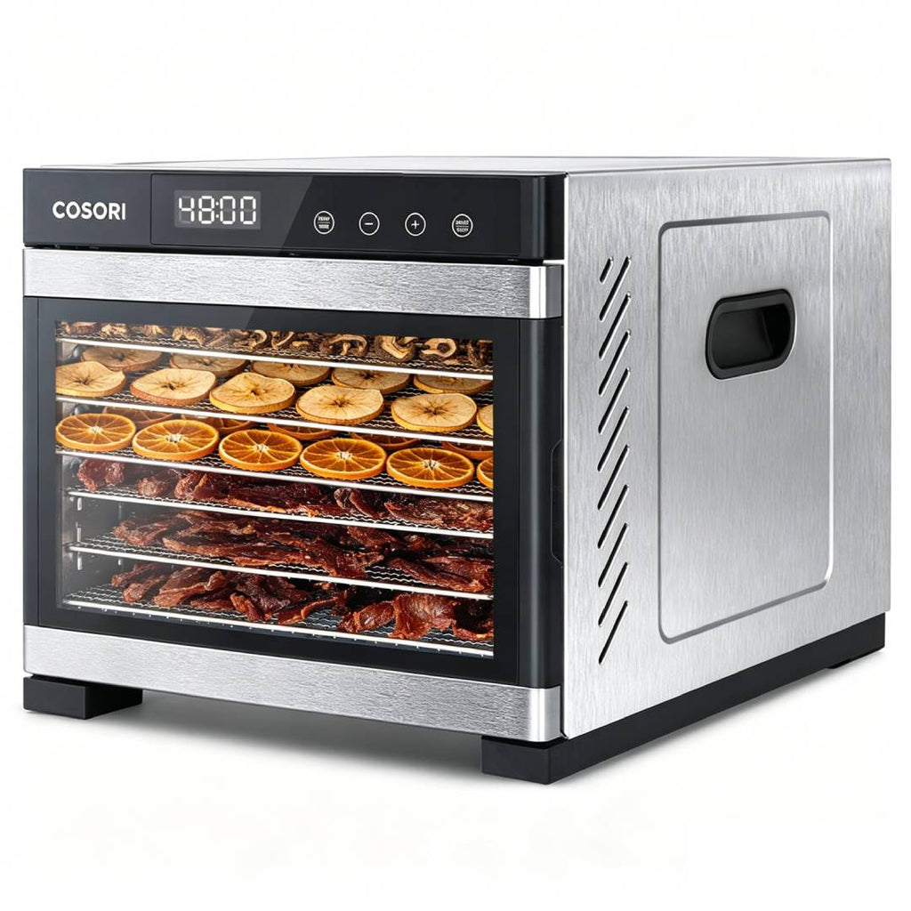 Dörrautomat CP267-FD 650W 6 Edelstahl-Tabletts 35-75°C 48 Std. Timer LED-Display