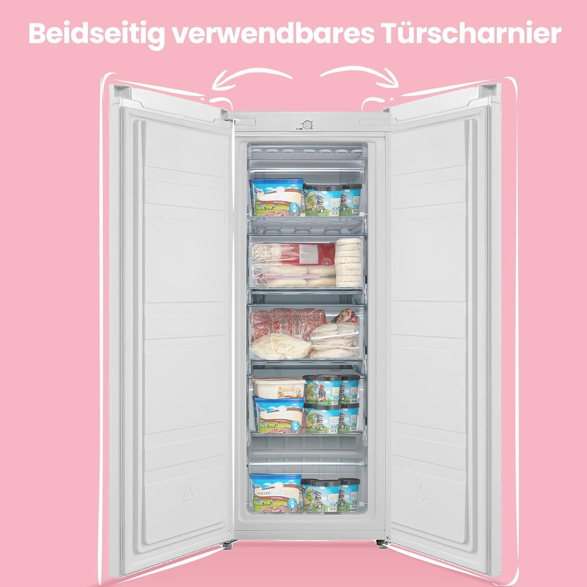 Gefrierschrank RCU160WH2(E) 160L 142cm freistehend 183 kWh/Jahr wechselbarer Türanschlag Weiß