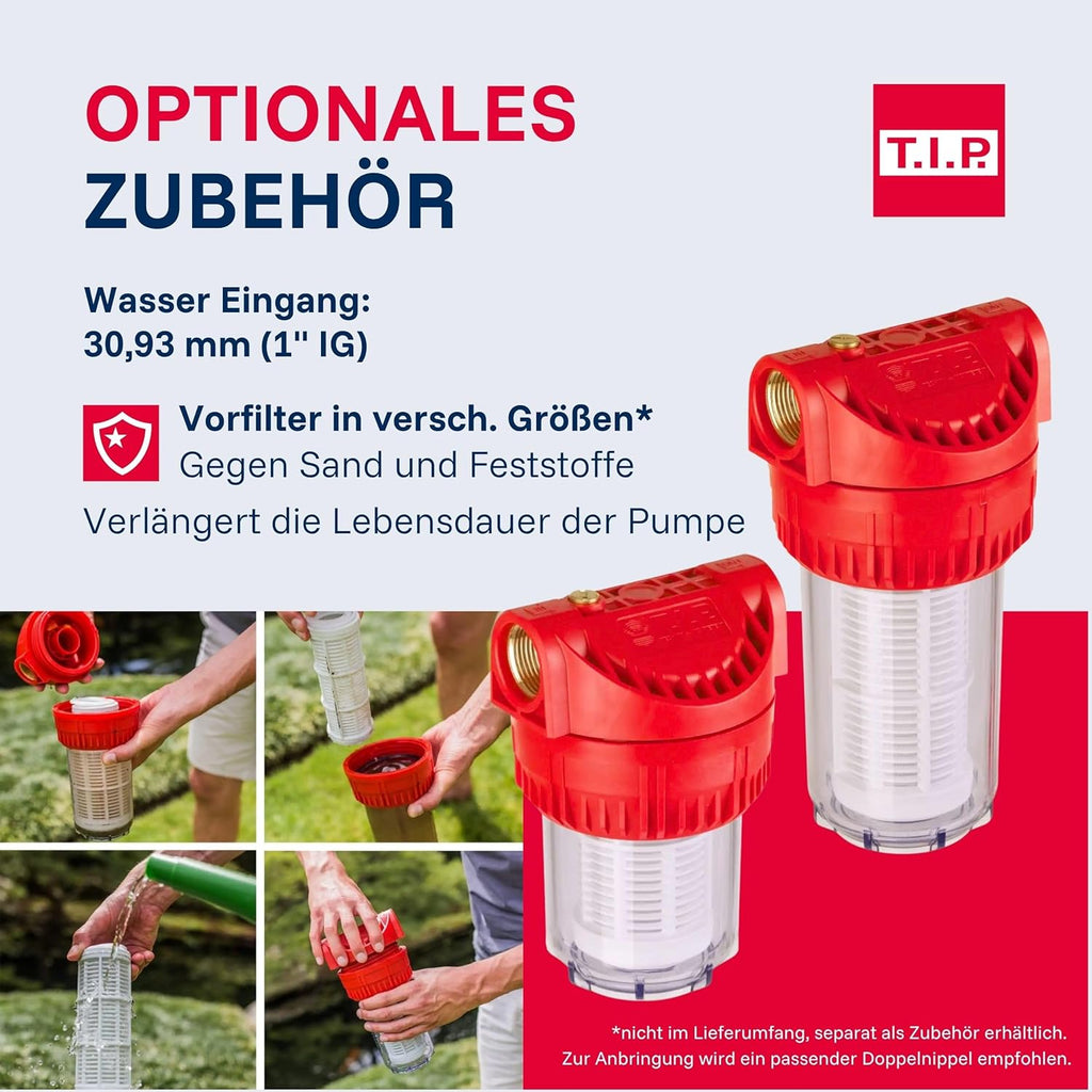 Hauswasserwerk HWW 4500 INOX 1200W 4350 l/h 50m Förderhöhe 5 bar 22L Edelstahl-Druckkessel mit Manometer