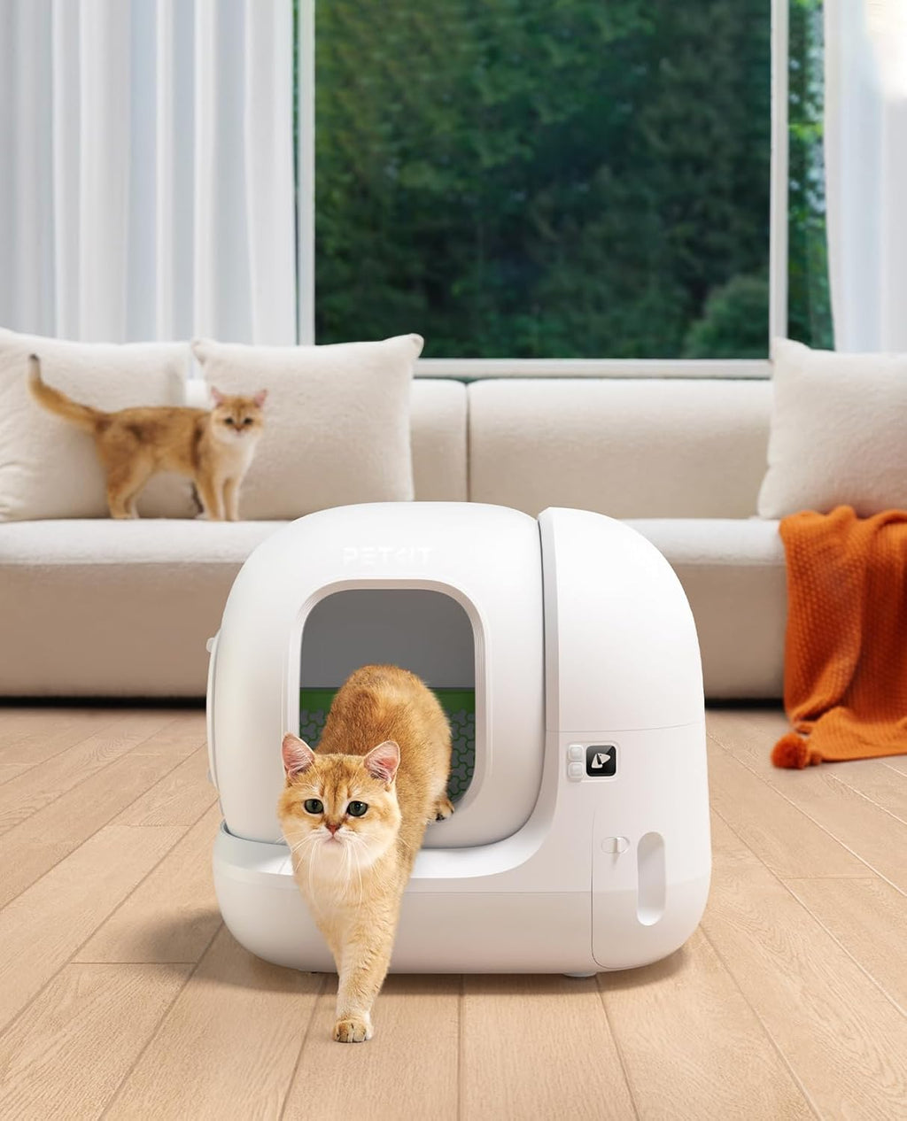 Selbstreinigende Katzentoilette Pura Max 2 76L mit App Steuerung und Geruchsbeseitigung für Mehrkatzenhaushalt Weiß
