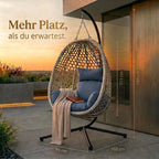 Hängesessel mit Gestell 102 x 95 cm bis 150 kg mit Wendebezug und Abdeckplane für Outdoor & Indoor