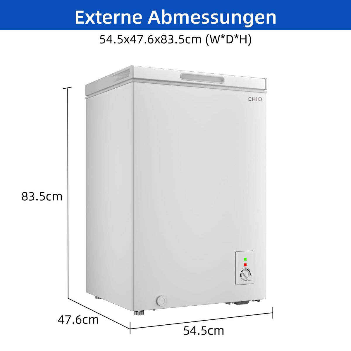 Gefriertruhe FCF98DE 99 Liter freistehend mit Schnellgefrierfunktion LED-Beleuchtung und 4-Sterne-Gefrierfach