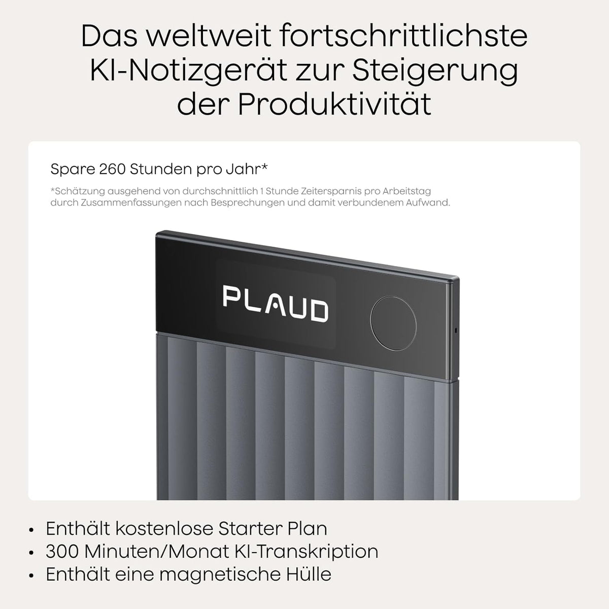 KI Diktiergerät Note Pro Sprachrekorder mit Transkription und Zusammenfassung 64GB Bluetooth 50h Aufnahmezeit