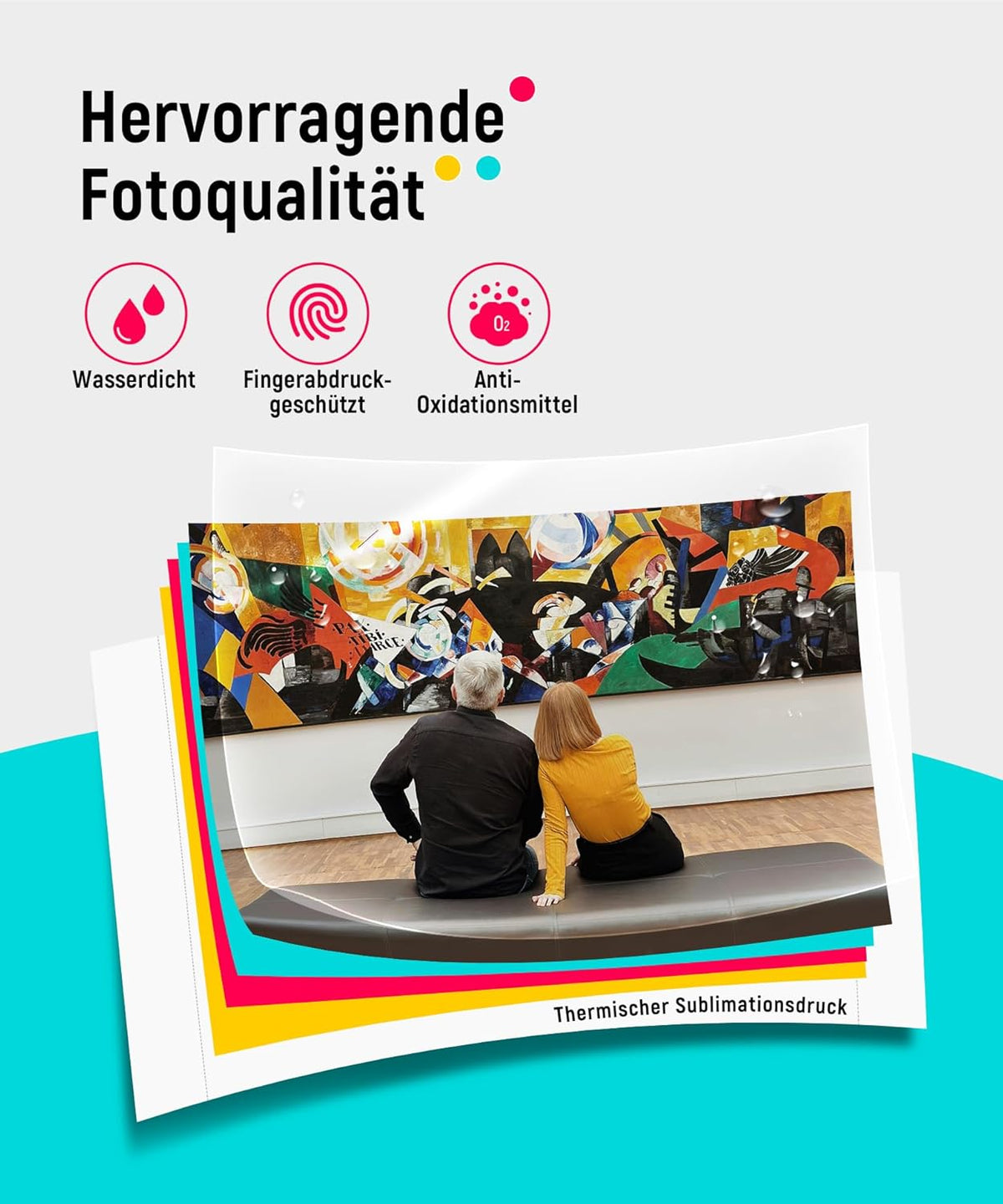 Fotodrucker 10x15 cm tragbar DHP513 Farbstoffsublimation 300 DPI WLAN USB kompatibel mit Smartphone PC inkl Fotopapier und Patrone