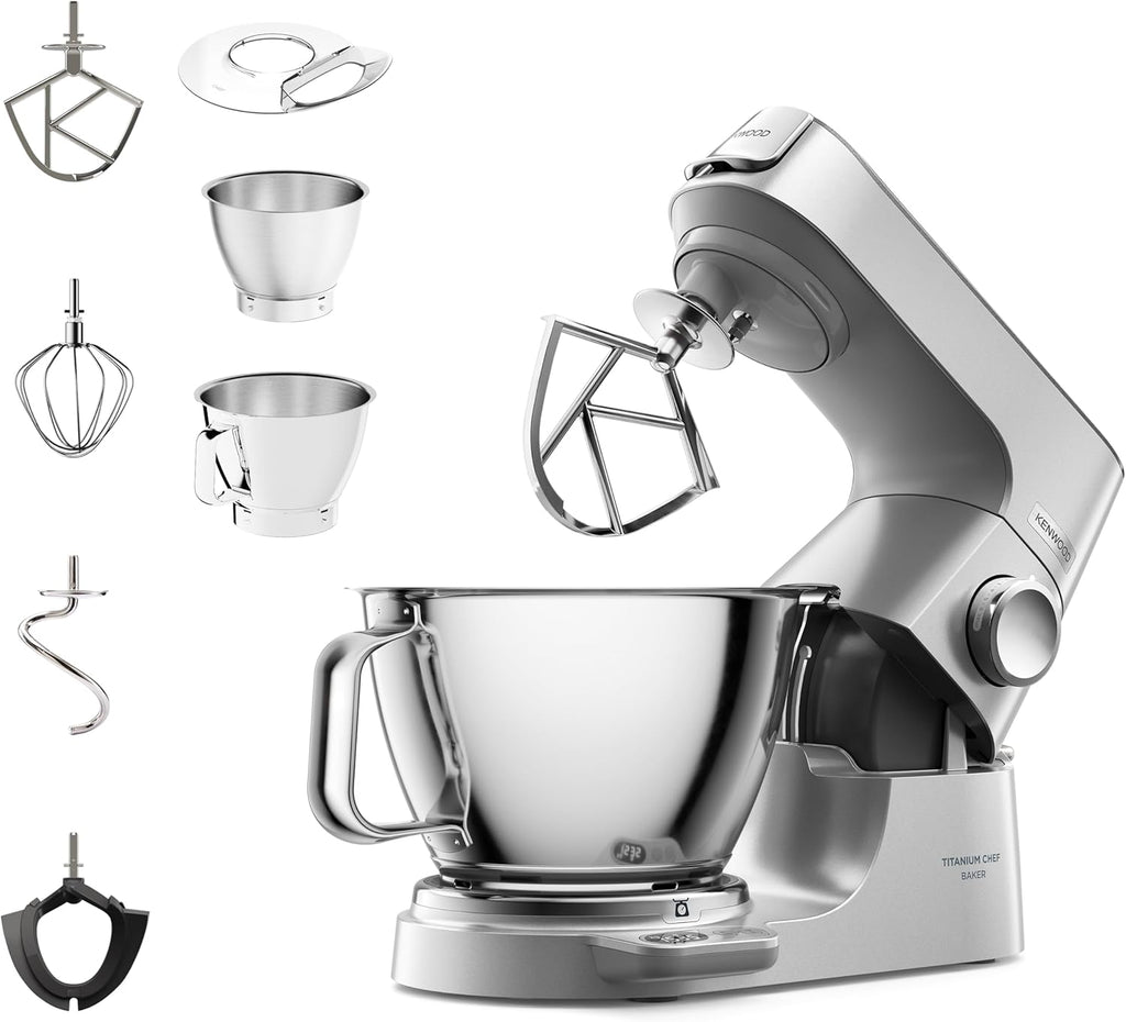 Küchenmaschine Titanium Chef Baker KVC85.004SI mit integrierter Waage 1200W 5L und 3,5L Schüsseln Patisserie-Set