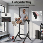 Kraftturm Power Tower Dip Station Klimmzugstation FB-20YTXS01 6-fach höhenverstellbar 204 kg Tragkraft Metall Heimtraining
