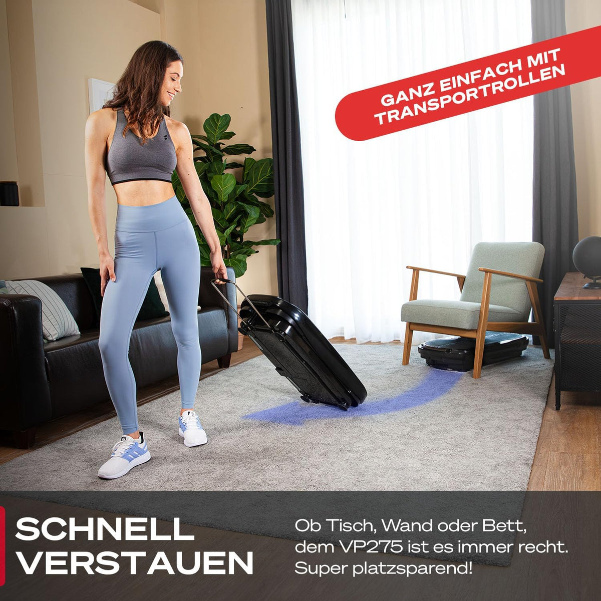 Vibrationsplatte VP275 3D mit 99 Intensitätsstufen LED Display App Steuerung Trainingsbändern und 120 kg Belastbarkeit