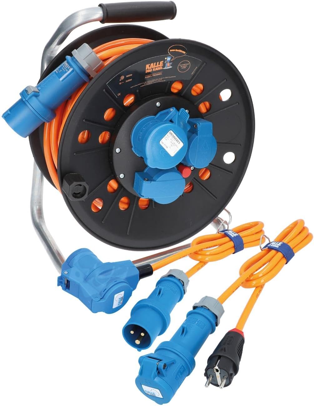 CEE Campingkabeltrommel EXTREME SIGNAL V116885 25 m H07BQ-F 3G 2,5 mm² mit Winkelkupplung und Adapterleitung IP44