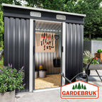 Metall Gerätehaus mit Schiebetür und Fundament 200x125x180 cm wetterfest 2 m² Gartenhaus anthrazit Stahlkonstruktion